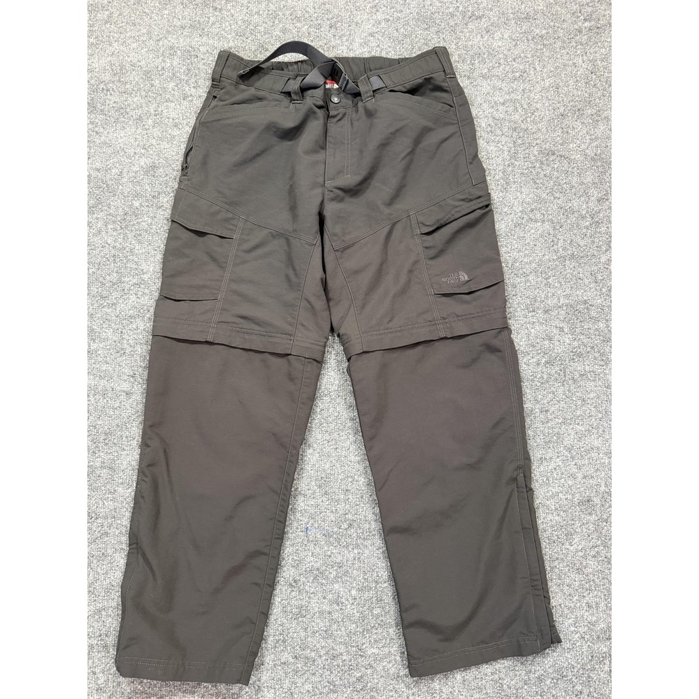 North face Cargo Pants Mens 33x29 Gray Nylon Convertible Zip Off Hiking Outdoor